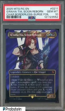 PSA 10 G'raha Tia Scion Reborn 0211 Borderless Surge Foil Final Fantasy MTG - Image 1