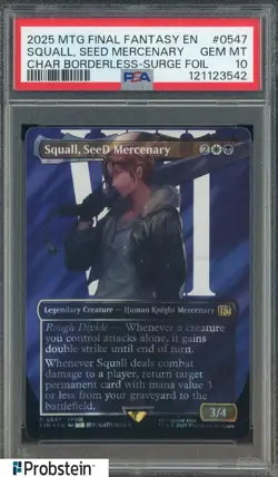 2025 MTG Final Fantasy Borderless Surge Foil #0547 Squall Seed Mercenary PSA 10 - Image 1
