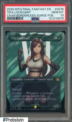 2025 MTG Final Fantasy Borderless Surge Foil #0536 Tifa Lockhart PSA 10 GEM MINT - Image 1