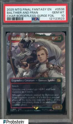 2025 MTG Final Fantasy Borderless Surge Foil #0538 Balthier And Fran PSA 10 - Image 1