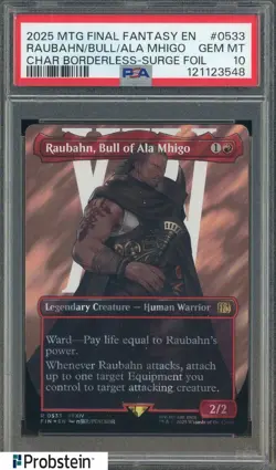 2025 MTG Final Fantasy Borderless Surge Foil #0533 Raubahn Bull Ala Mhigo PSA 10 - Image 1