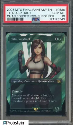 2025 MTG Final Fantasy Borderless Surge Foil #0536 Tifa Lockhart PSA 10 GEM MINT - Image 1