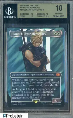 2025 MTG Final Fantasy Borderless Surge Foil 0520 Cloud Midgar Mercenary BGS 10 - Image 1