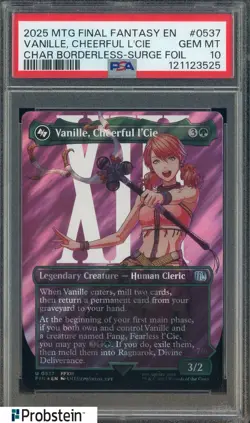 2025 MTG Final Fantasy Borderless Surge Foil #0537 Vanille Cheerful L'cie PSA 10 - Image 1