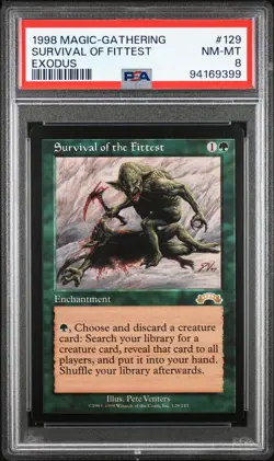 1998 MTG EXODUS #129 SURVIVAL OF THE FITTEST PSA 8 - Image 1