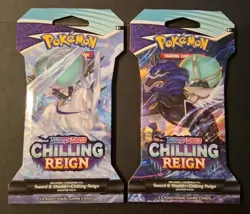 2 Sealed Pokemon SWSH Chilling Reign Sleeved Booster Packs Lot - Image 1