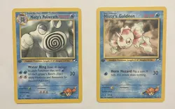 Pokemon TCG Misty's Goldeen And Poliwrath 1st Ed Non Holo Gym Heroes Rare LP-NM - Image 1