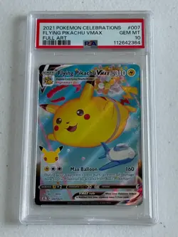 GEM MINT ULTRA RARE Flying Pikachu VMAX! PSA 10! 2021 Pokemon Celebrations #007 - Image 1