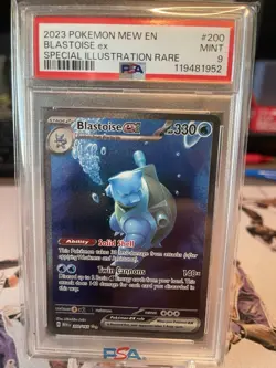 2023 POKEMON MEW EN-151 SPECIAL ILLUSTRATION RARE #200 BLASTOISE EX PSA 9 - Image 1