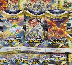Lot of (25) Pokemon TCG SWSH Brilliant Stars Sleeved Booster Packs SEALED - Image 2
