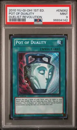 Yu-Gi-Oh! - Duelist Revolution Pot of Duality 2010 DREV-EN062 1st Edition PSA 9 - Image 1