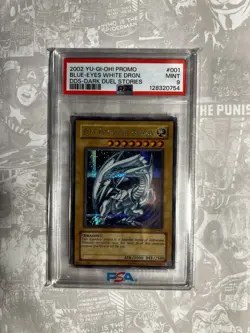 2002 Yu-Gi-Oh! Promo DDS-Dark Duel Stories #001 Blue Eyes White Dragon PSA 9 - Image 3