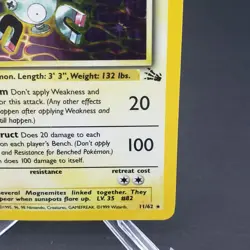 Magneton Fossil 11/62 Pokemon TCG Card Holo Rare WOTC Vintage 1999 - Image 4