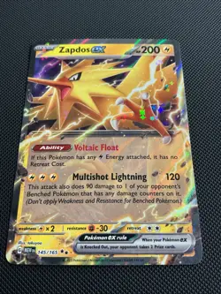 Pokemon TCG Scarlet & Violet Zapdos EX Holo Card 145/165 - Image 3