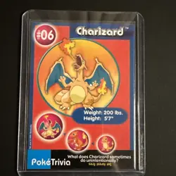 Pokemon Poketrivia Card Charizard #6 Burger King - Image 1