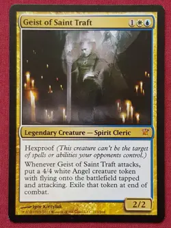 Magic The Gathering INNISTRAD GEIST OF SAINT TRAFT white/blue card MTG - Image 1