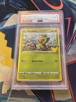 Pokemon 2021 Grookey Holo Card 8/25 McDonald's Collection PSA 9 - Image 1