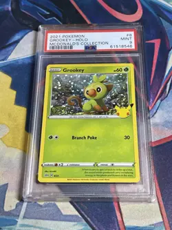 Pokemon 2021 Grookey Holo Card 8/25 McDonald's Collection PSA 9 - Image 2