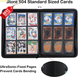 Premium 500+ Pocket Card Binder 9-Pocket Trading Card Album Zip Black TCG US - Image 2