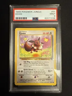 1999 POKEMON CARD Eevee - 51/64 - Pokemon - Jungle Unlimited - PSA 9 - Image 1
