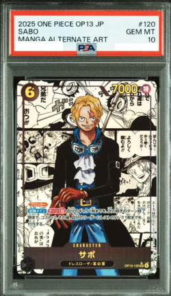 PSA 10 ONE PIECE Card Sabo OP13-120 Manga Alt Art Carrying on His Will Japanese - Image 1