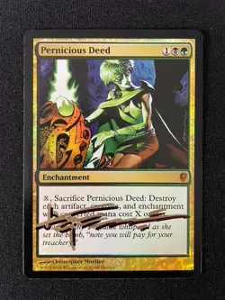MtG Pernicious Deed Conspiracy Foil Signed Autographed Christopher Moeller LP - Image 1