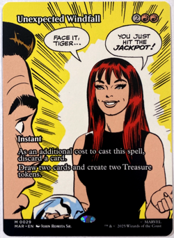 MTG Unexpected Windfall (Borderless) Marvel Universe Eternal-Legal 29 NM - Image 1