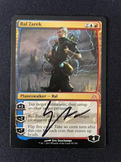 MtG Ral Zarek Dragon's Maze Signed Autographed Eric Deschamps LP Lightly Played - Image 1