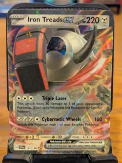 Pokemon TCG Scarlet & Violet Base Iron Treads ex Double Rare Holo 143/198 - Image 1