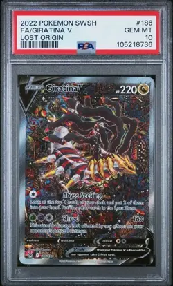 2022 POKEMON SWORD & SHIELD LOST ORIGIN #186 FULL ART/GIRATINA V PSA 10 - Image 1