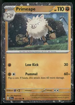 Pokemon Paldea Evolved Promo 107/193 Cosmos Holo - Primeape - Image 1
