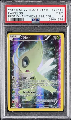 2016 POKEMON XY BLACK STAR PROMO MYTHICAL POKEMON COLL FULL ART/CELEBI PSA 9 - Image 1