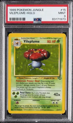 1999 POKEMON JUNGLE #15 VILEPLUME-HOLO PSA 9 - Image 1