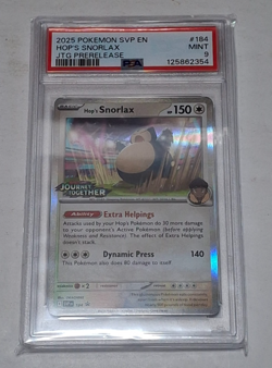 Hop's Snorlax 184 SVP Journey Together Stamped Pre-Release Promo Pokemon PSA 9 - Image 1