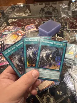 Yugioh! 3x Tri-Brigade Hammer DOOD-EN068 Super Rare 1st Ed NM - Image 1