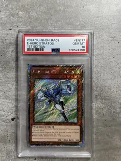 Yugioh Card 1st Ed E-Hero Stratos PSA 10 Gem Mint, RA03-EN177 2024 - Image 1