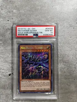 Yugioh Card Neo Kaiser Glider PSA 10 Gem, Gold Sarcophagus TN19-EN006 2019 (1) - Image 1
