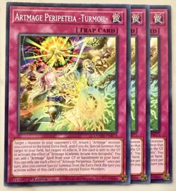 Yugioh! 3x Artmage Peripeteia -Turmoil- DOOD-EN075 Common 1st Ed NM - Image 1
