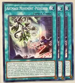 Yugioh! 3x Artmage Movement -Pedigree- DOOD-EN060 Common 1st Ed NM - Image 1
