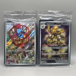 Pokemon Mega Evolution ETB Promo Cards Alakazam & Riolu Factory Sealed - Image 1