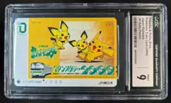 2000 Pokemon Train Card Pikachu & Pichu Bros Japan Railways #PP CGC 9 MINT - Image 1