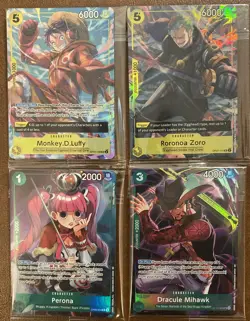 Sealed One Piece OP12 Lot Of 4 Promo Cards From Illustration Sets Mint Condition - Image 1