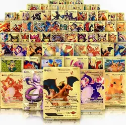 55 Pcs Pokemon Card foil GOLD PACK Cards TCG VMAX GX TCG Possible Charizard Rare - Image 2
