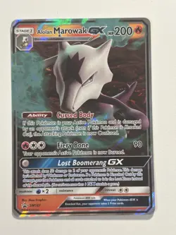 Alolan Marowak GX SM187 Sun & Moon Promo Holo Standard Size Pokemon Card - Image 1