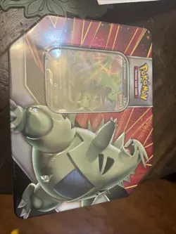 POKEMON TRADING CARD GAME TYRANITAR V STRIKERS TIN FACTORY SEALED EVOLVING SKIES 820650809552 - Image 2
