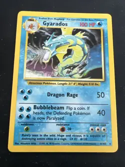 1999 Base Set Vintage Pokemon 2 Card Lot: Holo 1st Edition Machamp & Gyarados - Image 4