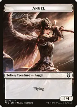 MTG ANGEL 4/4 FLYING TOKEN - FORGOTTEN REALMS COMMANDER AFC TOKENS - Image 1