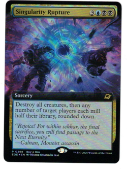 MTG SINGULARITY RUPTURE EDGE OF ETERNITES FOIL EXTENDED ART BUY-A-BOX PROMO NM - Image 1