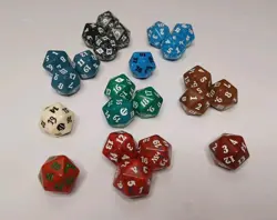 Lot of 10 Magic the Gathering 20 Sided Dice D20 Spindown Life Counter - Image 1