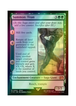 Magic the Gathering MTG FIN Summon: Titan 204 Foil Near Mint - Image 1